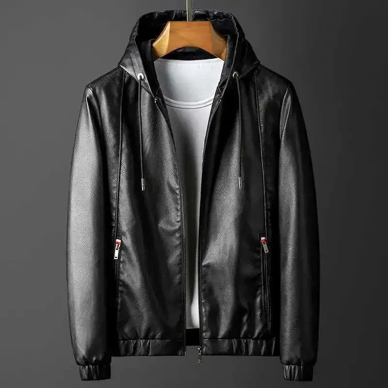 Rave Hooded Leather Jacket - Olympus Madrid